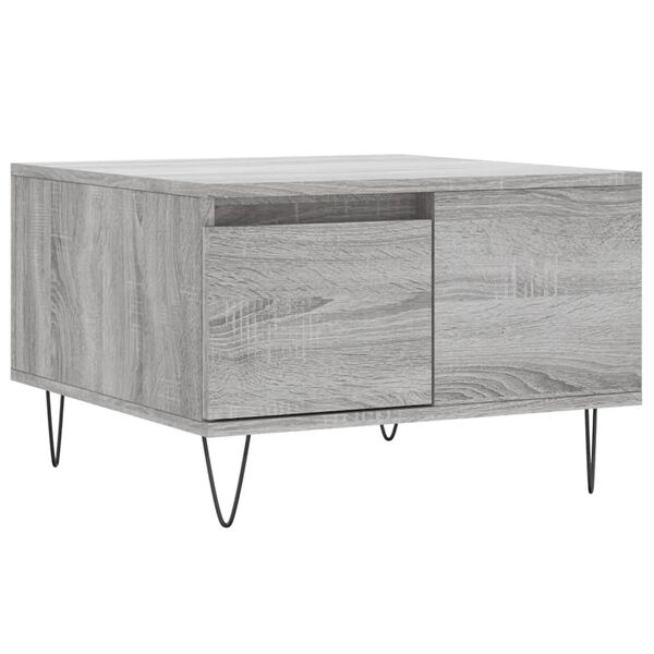 vidaXL Table basse sonoma gris 55x55x36,5 cm bois d'ing&eacute;nierie