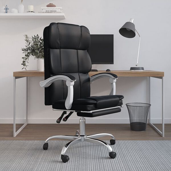 vidaXL Fauteuil inclinable de bureau noir similicuir