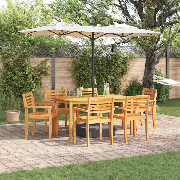 vidaXL Ensemble de salle à manger pour jardin 7 pcs Marron