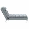 vidaXL Chaise longue de massage avec coussins gris clair tissu