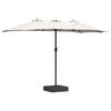 vidaXL Parasol de jardin Sable et anthracite 385 x 209 x 244 cm