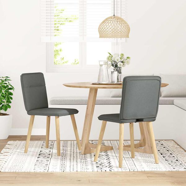 vidaXL Chaises à manger lot de 2 gris foncé tissu