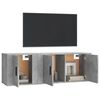 vidaXL Ensemble de meubles TV 2 pcs gris b&eacute;ton bois d'ing&eacute;nierie