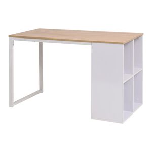 vidaXL Table d'&eacute;criture 120x60x75 cm Ch&ecirc;ne et blanc