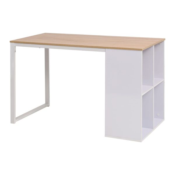 vidaXL Table d'&eacute;criture 120x60x75 cm Ch&ecirc;ne et blanc