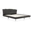 vidaXL Lit avec matelas Gris fonc&eacute; Tissu 160x200 cm