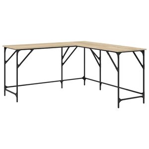 vidaXL Bureau ch&ecirc;ne sonoma 149x149x75 cm bois d'ing&eacute;nierie