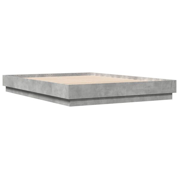 vidaXL Cadre de lit sans matelas gris b&eacute;ton 150x200 cm