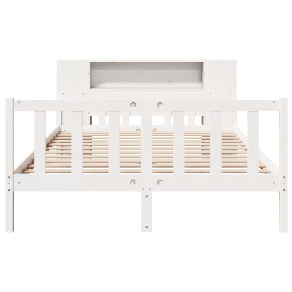 vidaXL Lit biblioth&egrave;que sans matelas blanc 160x200 cm bois pin massif