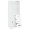 vidaXL Buffet haut Blanc 69,5x34x180 cm Bois d'ing&eacute;nierie