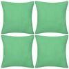 vidaXL Housses de coussin 4 pcs Coton Vert pomme 40x40 cm