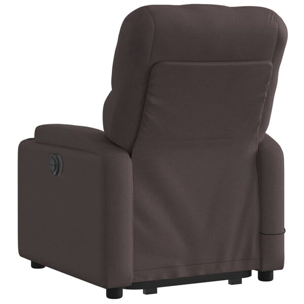 vidaXL Fauteuil inclinable de massage Marron fonc&eacute; Tissu