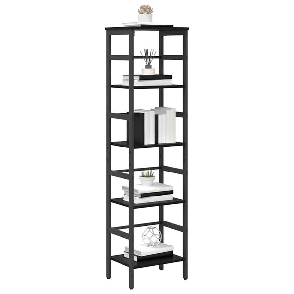 vidaXL &Eacute;tag&egrave;re Ch&ecirc;ne noir 40 x 29,5 x 149 cm Bois d'ing&eacute;nierie
