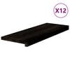 vidaXL Marches d'escalier 12 pcs brun-noir 70x25x2 cm ch&ecirc;ne massif