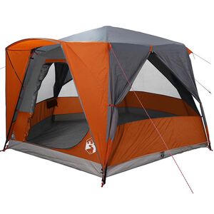 vidaXL Tente Cabane avec toit Gris et orange 333 x 317 x 194 cm