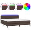 vidaXL Sommier &agrave; lattes de lit avec matelas et LED Marron 200x200 cm