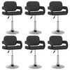 vidaXL Chaises pivotantes &agrave; manger lot de 6 noir similicuir
