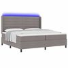 vidaXL Lit &agrave; ressort LED avec matelas Taupe 200 x 200 cm tissu