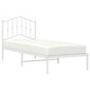 vidaXL Cadre de lit m&eacute;tal sans matelas avec t&ecirc;te de lit blanc 75x190cm