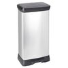 Curver Poubelle &agrave; p&eacute;dale Deco 50 L Argent&eacute;