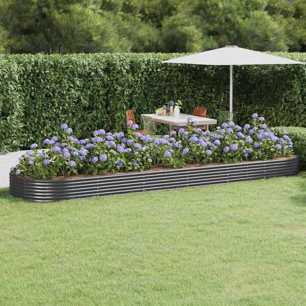 vidaXL Lit sur&eacute;lev&eacute; de jardin Acier galvanis&eacute; Anthracite