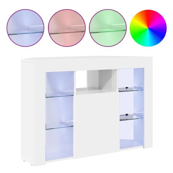 vidaXL Meuble TV LED d'Angle Montage mural Blanc brillant 100x40x68cm