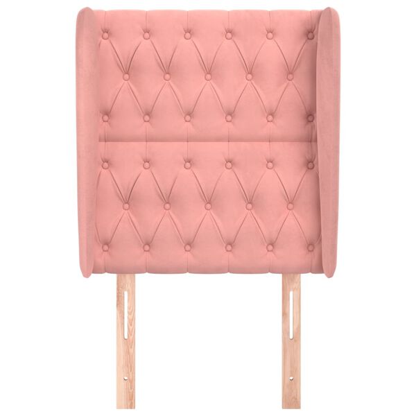 vidaXL Tête de lit avec oreilles Rose 83x23x118/128 cm Velours