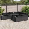 vidaXL Salon de jardin 11 pcs avec coussins noir r&eacute;sine tress&eacute;e