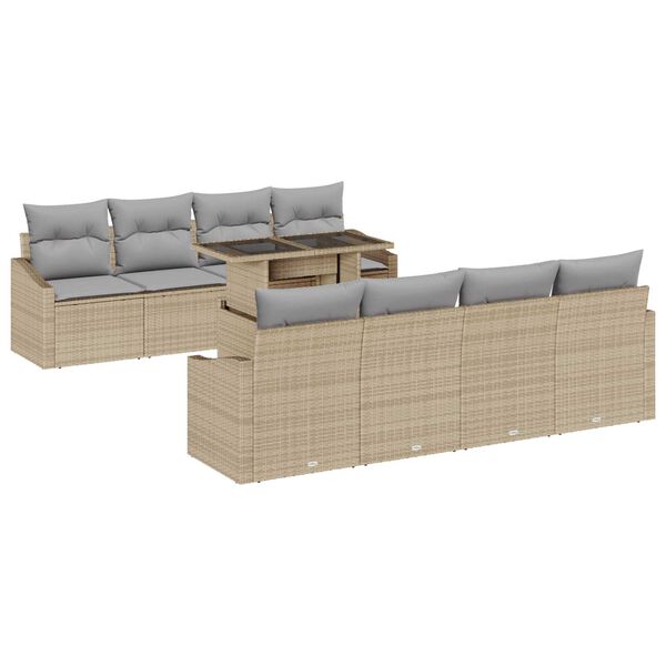 vidaXL Ensemble de canap&eacute; de jardin 7 pcs Beige et Gris clair