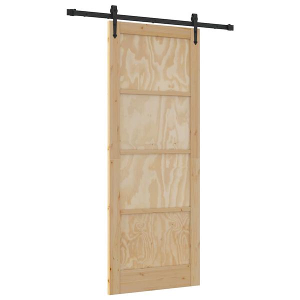 vidaXL Porte coulissante ORKDAL Marron 83 x 211 cm Bois de pin massif