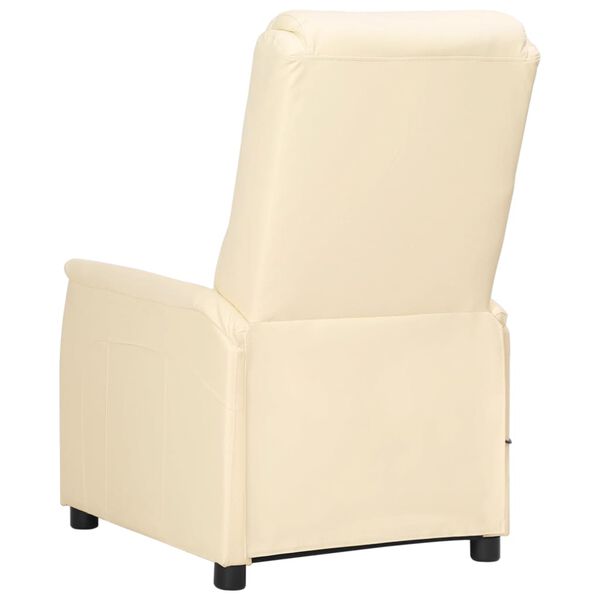 vidaXL Fauteuil de massage Cr&egrave;me Similicuir