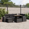 vidaXL Salon de jardin 7 pcs avec coussins noir r&eacute;sine tress&eacute;e