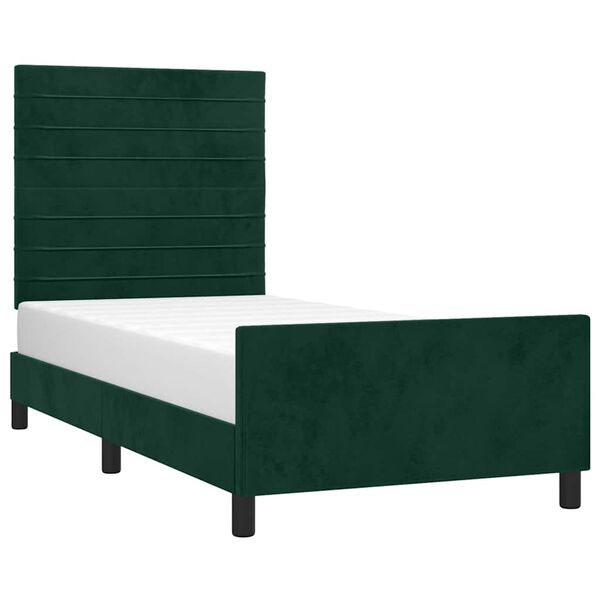 vidaXL Cadre de lit sans matelas vert fonc&eacute; 80x200 cm velours