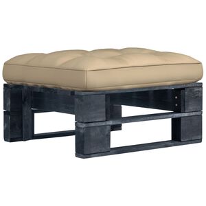 vidaXL Pouf palette de jardin noir bois de pin impr&eacute;gn&eacute;