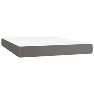 vidaXL Matelas de lit &agrave; ressorts ensach&eacute;s fermet&eacute; moyenne Gris 140x190x20cm Similicuir