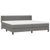 vidaXL Sommier &agrave; lattes de lit avec matelas Gris fonc&eacute; 200x200cm Tissu