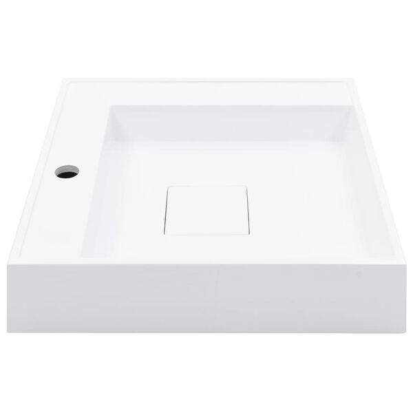 vidaXL Lavabo 50x50x12,3 cm Fonte minérale/marbre Blanc