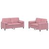 vidaXL Ensemble de canap&eacute;s 2 pcs avec coussins rose velours