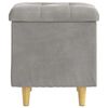 vidaXL Pouf de rangement Gris clair 40 x 40 x 45 cm Velours