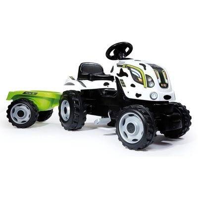 Smoby Tracteur et remorque pour enfants Farmer XL Blanc et noir