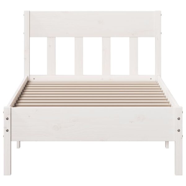 vidaXL Cadre de lit sans matelas blanc 90x190 cm bois de pin massif