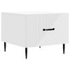 vidaXL Table basse avec tiroir Blanc 49 x 50 x 40 cm Bois d'ing&eacute;nierie