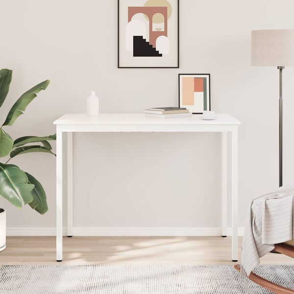 vidaXL Table de bar Blanc 110 x 55 x 105 cm Bois de pin massif