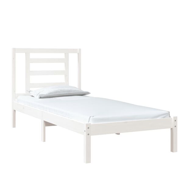 vidaXL Cadre de lit sans matelas blanc 75x190 cm bois massif