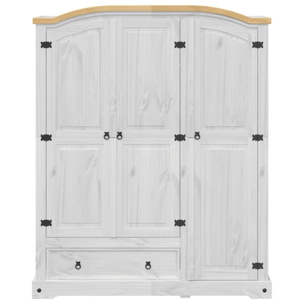 vidaXL Garde-robe Corona blanc 151,5x52x186 cm bois de pin massif