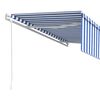 vidaXL Auvent r&eacute;tractable automatique avec store 5x3 m Bleu et blanc
