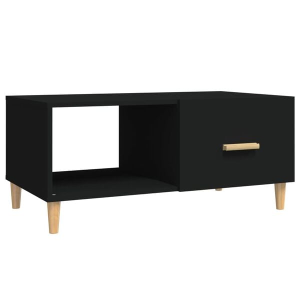 vidaXL Table basse noir 89,5x50x40 cm bois d'ing&eacute;nierie