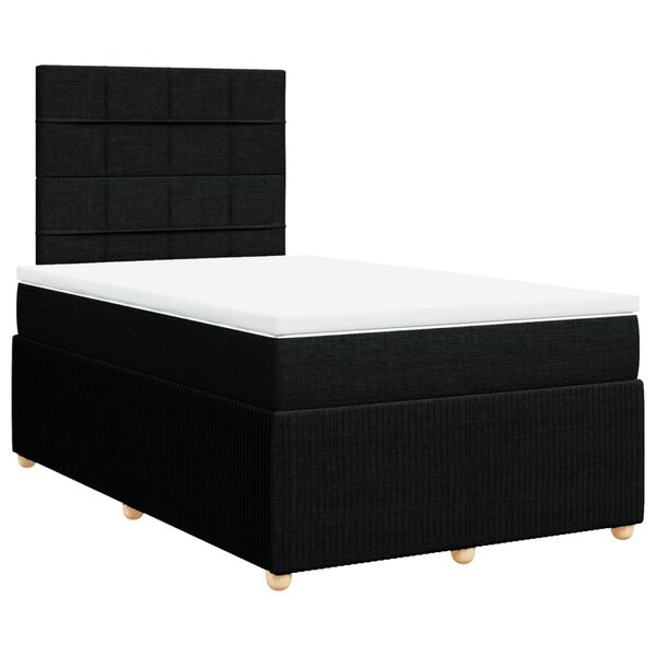 vidaXL Sommier &agrave; lattes de lit avec matelas Noir 120x200 cm Tissu