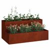 vidaXL Cache-pot de jardin Rouill&eacute; 100 x 60 x 45 cm Acier patin&eacute;