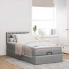vidaXL Cadre de lit ottoman et matelas gris clair 90x190 cm tissu